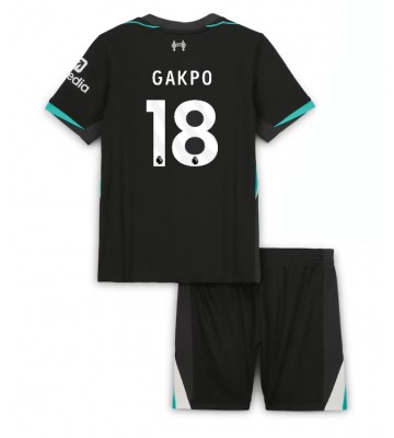 Liverpool Cody Gakpo #18 Segunda Equipación Niños 2024-25 Manga Corta (+ Pantalones cortos)